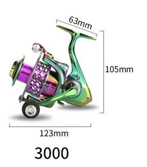 Precision Cast Aluminum Spinning Reel size details for 3000 model