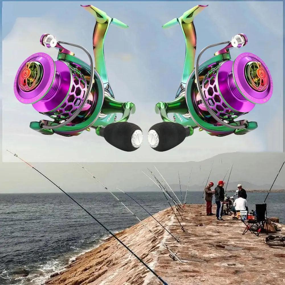 Men fishing with the Precision Cast Aluminum Spinning Reel