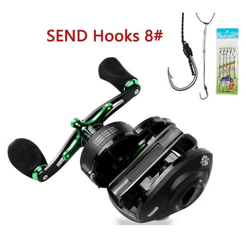 Precision Pro Elite Bait Casting Reel with hooks