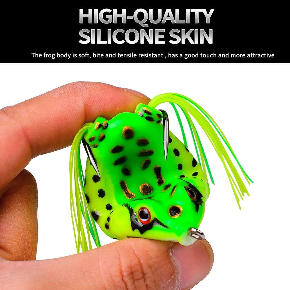 Picture of the Ultimate Frog Frenzy Lure shows how the lure is soft, bite and tensile resistant and is more attractive to fish