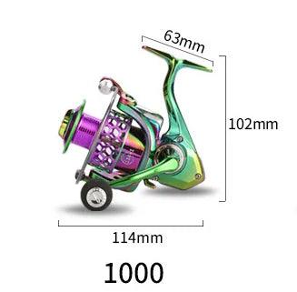 Picture of Precision Cast Aluminum Spinning Reel size details for model 1000